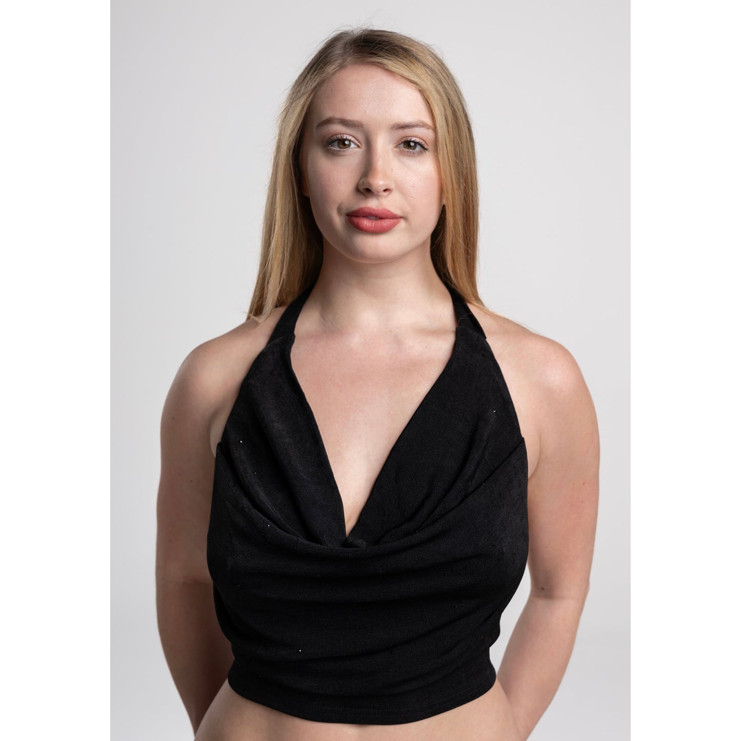 COWL NECK HALTER TOP