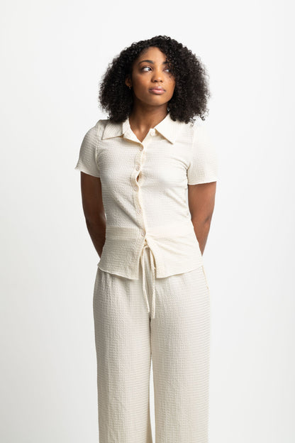 TEXTURED TOP AND PANTS SET